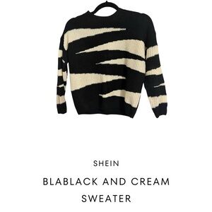 SHEIN Zebra Stripe Black and Cream Sweater